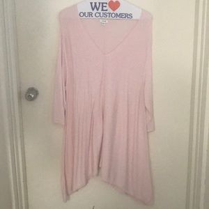 Pink sweater v neck tunic